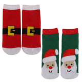 Maxbell 2prs Kids Toddler Christmas Slipper Socks Xmas Stocking Cotton Hosiery