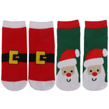 Maxbell 2prs Kids Toddler Christmas Slipper Socks Xmas Stocking Cotton Hosiery