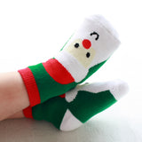 Maxbell 2prs Kids Toddler Christmas Slipper Socks Xmas Stocking Cotton Hosiery