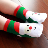 Maxbell 2prs Kids Toddler Christmas Slipper Socks Xmas Stocking Cotton Hosiery