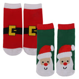 Maxbell 2prs Kids Toddler Christmas Slipper Socks Xmas Stocking Cotton Hosiery