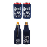 Maxbell 2 Pair of Best Dad Ever Beer Soda Can Cooler Sleeve Wrap Holder Father Gifts