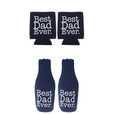 Maxbell 2 Pair of Best Dad Ever Beer Soda Can Cooler Sleeve Wrap Holder Father Gifts