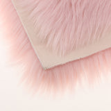 Maxbell 2x Artificial Wool Rug Fluffy Floor Carpet Mat Chair Seat Cushion Light Pink