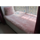 Maxbell 2x Artificial Wool Rug Fluffy Floor Carpet Mat Chair Seat Cushion Light Pink