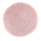 Maxbell 2x Artificial Wool Rug Fluffy Floor Carpet Mat Chair Seat Cushion Light Pink