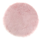 Maxbell 2x Artificial Wool Rug Fluffy Floor Carpet Mat Chair Seat Cushion Light Pink