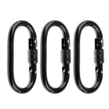 Maxbell 3 Pieces 25KN Screw Locking Carabiner Rock Climbing Dog Clip Hammock Hook