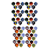 Maxbell 60 Pieces/Pack Assorted Color Durable Professional Standard Dart Flights