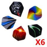 Maxbell 60 Pieces/Pack Assorted Color Durable Professional Standard Dart Flights