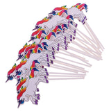 Maxbell Unicorn Horn Headband+24x Rainbow Unicorn Cake Picks for Kids Birthday Party