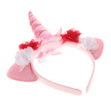 Maxbell Unicorn Horn Headband+24x Rainbow Unicorn Cake Picks for Kids Birthday Party