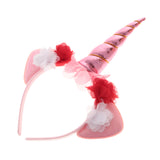 Maxbell Unicorn Horn Headband+24x Rainbow Unicorn Cake Picks for Kids Birthday Party