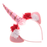 Maxbell Unicorn Horn Headband+24x Rainbow Unicorn Cake Picks for Kids Birthday Party