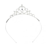 Maxbell Women Girls Bridal Bridesmaid Wedding Engagement Party Clear Crystal Charms Heart-Shape Crown Headband Tiara Headwear Jewelry