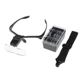 Maxbell 5 Pieces Lens Headband Magnifier Glass Visor 2-LED Light Magnifying Loupe