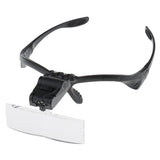 Maxbell 5 Pieces Lens Headband Magnifier Glass Visor 2-LED Light Magnifying Loupe