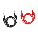 Maxbell 2Pieces Copper 25A Stackable 4mm Banana Plug Multimeter Test Cable Lead Cord