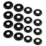 Maxbell 16 Pcs Replacement Longboard / Skateboard Bushings Washers- Skateboard Parts - Black