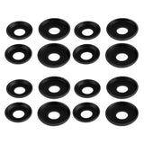 Maxbell 16 Pcs Replacement Longboard / Skateboard Bushings Washers- Skateboard Parts - Black