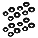 Maxbell 16 Pcs Replacement Longboard / Skateboard Bushings Washers- Skateboard Parts - Black