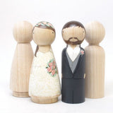 Maxbell 120/set Female Male Wood Peg Dolls Figures Wedding Bride Groom Cake Toppers