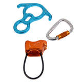 Maxbell 50KN Figure 8 Descender + 25KN D-Ring Climbing Carabiner Hook+ Rappel Device