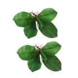 Maxbell 2Pieces Artificial Butterfly Orchid Flower Leaf Bush Plant Grass Home Decor 27cm