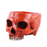 Maxbell 2Pieces Human Skull Head Design Flower Pot Planter Container Replica Home