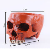 Maxbell 2Pieces Human Skull Head Design Flower Pot Planter Container Replica Home