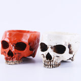 Maxbell 2Pieces Human Skull Head Design Flower Pot Planter Container Replica Home