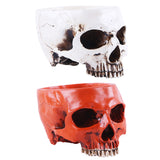 Maxbell 2Pieces Human Skull Head Design Flower Pot Planter Container Replica Home