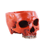 Maxbell 2Pieces Human Skull Head Design Flower Pot Planter Container Replica Home