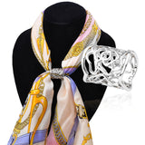 Maxbell 2 Pieces Women's Elegant Scarf Clips Scarves Buckle Silk Scarf Rings Holder