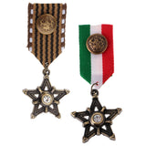 Maxbell 2 Pieces Vintage Mens Gift Star Medal Badge Clothing Costume Navy Brooch Pin