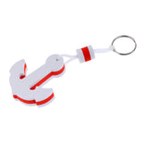 Maxbell Blue + White Yachting Boating Floating Key Chain Key Ring - Anchor Shaped