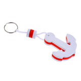 Maxbell Blue + White Yachting Boating Floating Key Chain Key Ring - Anchor Shaped