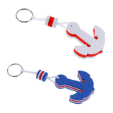 Maxbell Blue + White Yachting Boating Floating Key Chain Key Ring - Anchor Shaped