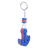 Maxbell Blue + White Yachting Boating Floating Key Chain Key Ring - Anchor Shaped