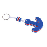Maxbell Blue + White Yachting Boating Floating Key Chain Key Ring - Anchor Shaped