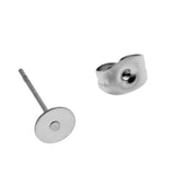 Maxbell 42 Pairs Blank Flat Earrings Base Settings Pin Post Stud Back DIY Findings