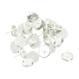 Maxbell 42 Pairs Blank Flat Earrings Base Settings Pin Post Stud Back DIY Findings