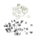 Maxbell 42 Pairs Blank Flat Earrings Base Settings Pin Post Stud Back DIY Findings