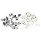 Maxbell 42 Pairs Blank Flat Earrings Base Settings Pin Post Stud Back DIY Findings