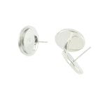 Maxbell 42 Pairs Blank Flat Earrings Base Settings Pin Post Stud Back DIY Findings