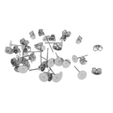 Maxbell 42 Pairs Blank Flat Earrings Base Settings Pin Post Stud Back DIY Findings
