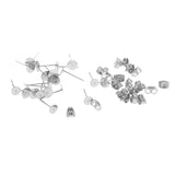 Maxbell 42 Pairs Blank Flat Earrings Base Settings Pin Post Stud Back DIY Findings