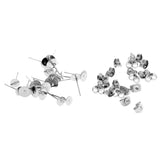 Maxbell 42 Pairs Blank Flat Earrings Base Settings Pin Post Stud Back DIY Findings