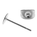 Maxbell 42 Pairs Blank Flat Earrings Base Settings Pin Post Stud Back DIY Findings