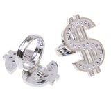 Maxbell US Dollar Sign 2 Pieces Silver Ring +1 Piece Gold Bracelet Fancy Dress